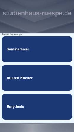Vorschau der mobilen Webseite www.studienhaus-ruespe.de, Studienhaus Rüspe