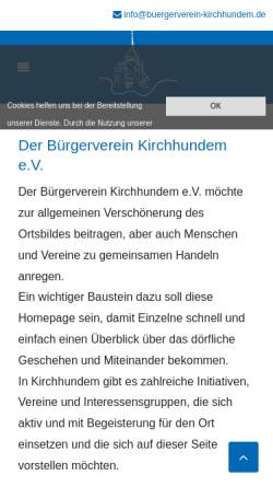 Vorschau der mobilen Webseite www.buergerverein-kirchhundem.de, Bürgerverein Kirchhundem e.V.