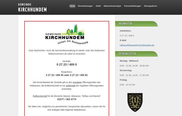 Vorschau von www.kirchhundem.de, Gemeinde Kirchhundem