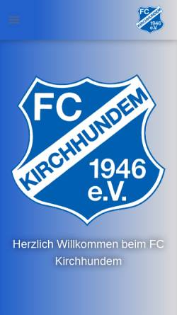Vorschau der mobilen Webseite www.fckirchhundem.de, FC Kirchhundem 1946 e.V.