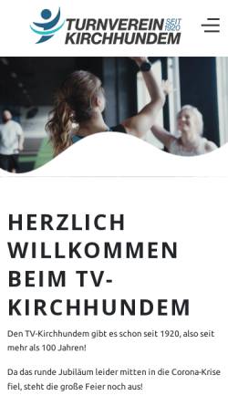 Vorschau der mobilen Webseite www.tv-kirchhundem.de, Turnverein Kirchhundem 1920 e.V.