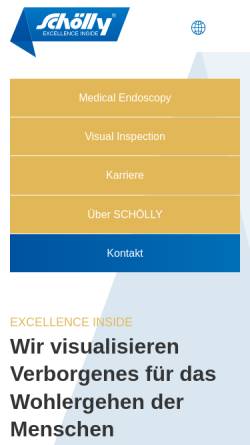 Vorschau der mobilen Webseite www.schoelly.de, Schölly Fiberoptic GmbH