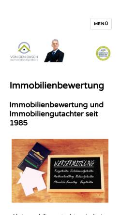 Vorschau der mobilen Webseite vdb-immobilien.de, Immobilienberatung von den Busch