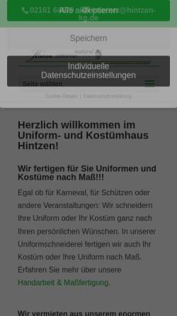 Vorschau der mobilen Webseite hintzen-kg.de, Hintzen GmbH