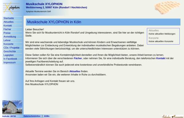 Vorschau von www.xylophon-koeln.de, Musikschule Xylophon, Inhaber: Peter Lüdecke, Thomas Schnepp GbR