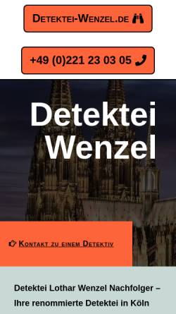 Vorschau der mobilen Webseite www.detektei-wenzel.de, Detektei Lothar Wenzel