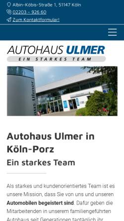 Vorschau der mobilen Webseite www.autohaus-ulmer.de, Autohaus Ulmer