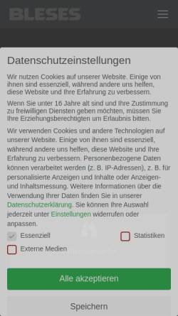 Vorschau der mobilen Webseite www.bleses.de, Mercedes Bleses