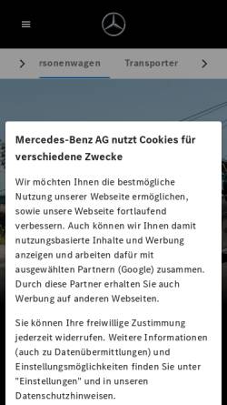 Vorschau der mobilen Webseite www.koeln.mercedes-benz.de, Mercedes-Benz Niederlassung Köln/Leverkusen