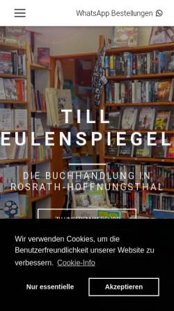 Vorschau der mobilen Webseite www.t-e-r.de, Buchhandlung Till Eulenspiegel