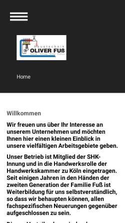 Vorschau der mobilen Webseite www.haustechnik-fuss.de, Haustechnik Oliver Fuß