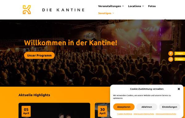 Vorschau von kantine.com, Die Kantine Kulturbetrieb GmbH