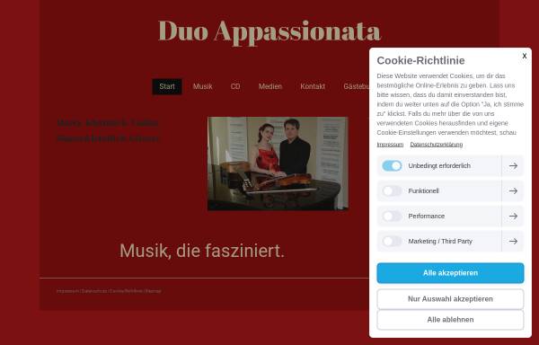Vorschau von www.duoappassionata.de, Duo Appassionata