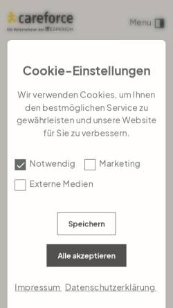 Vorschau der mobilen Webseite www.careforce.de, Careforce-Marketing & Sales Service GmbH