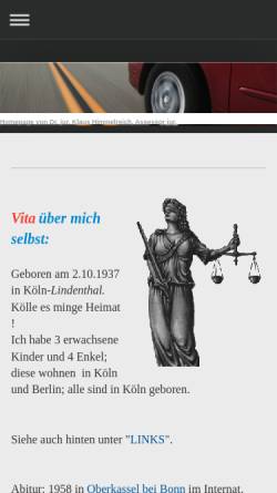 Vorschau der mobilen Webseite www.himmelreich-dr.de, Dr. Klaus Himmelreich, Rechtsanwalt