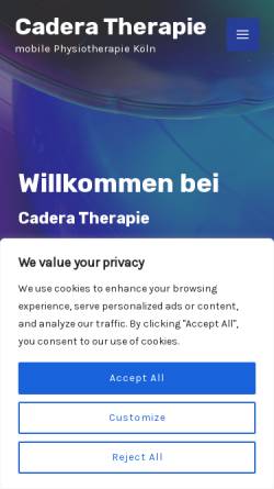 Vorschau der mobilen Webseite caderatherapie.com, Marc Cadera - Mobile Massage Köln