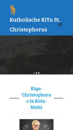 Vorschau der mobilen Webseite www.kita-christophorus.de, Katholische Kindertagesstätte St. Christophorus Köln-Niehl