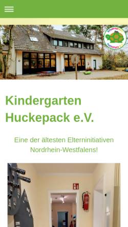 Vorschau der mobilen Webseite www.kiga-huckepack.de, Kindergarten Huckepack e.V.
