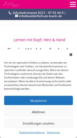Vorschau der mobilen Webseite www.waldorfschule-koeln.de, Freie Waldorfschule Köln