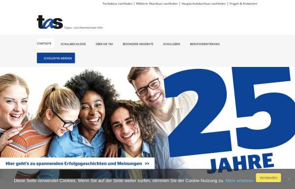 Vorschau von www.tas-koeln.de, Tages- und Abendschule Köln