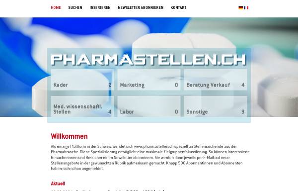 Vorschau von www.pharmastellen.ch, Pharmastellen
