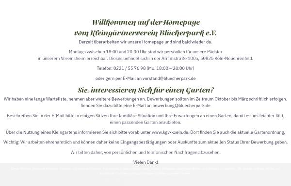 Vorschau von www.bluecherpark.de, Kleingärtnerverein Blücherpark e.V.