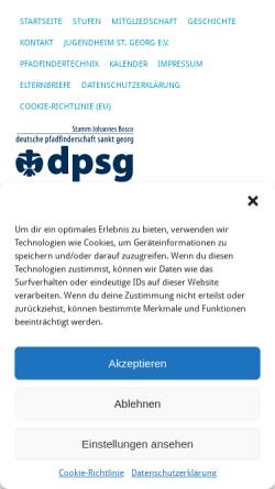 Vorschau der mobilen Webseite www.dpsg-rath-heumar.de, Deutsche Pfadfinderschaft St. Georg (DPSG), Stamm Johannes Bosco