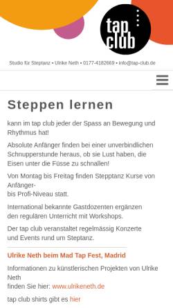 Vorschau der mobilen Webseite www.steptanz-koeln.de, Step In