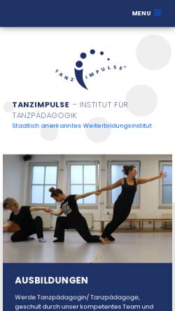 Vorschau der mobilen Webseite www.tanzimpulse.de, Tanzimpulse
