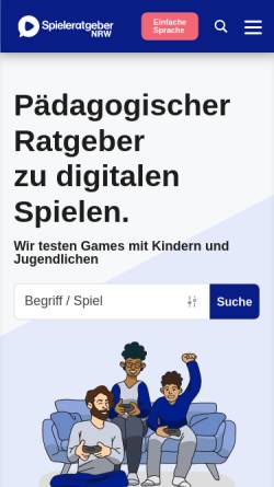 Vorschau der mobilen Webseite www.spieleratgeber-nrw.de, Spieleratgeber NRW