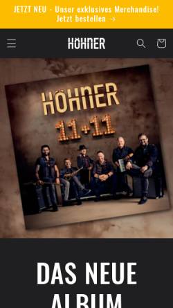 Vorschau der mobilen Webseite www.hoehner-rockin-roncalli.de, Höhner Rockin Roncalli Show