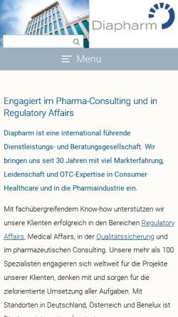 Vorschau der mobilen Webseite www.diapharm.de, Diapharm GmbH