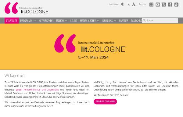 Vorschau von www.lit-cologne.de, lit.COLOGNE