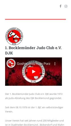 Vorschau der mobilen Webseite www.bocklemuender-judo-club.de, 1. Bocklemünder Judo Club e.V. DJK