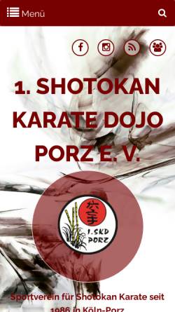 Vorschau der mobilen Webseite www.karate-porz.de, 1. Shotokan Karate Dojo Porz e.V.