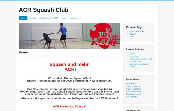 Vorschau von www.acr-squashclub.de, ACR Squash Club