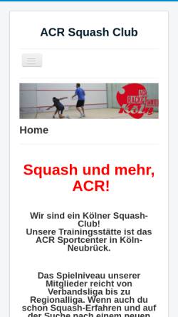 Vorschau der mobilen Webseite www.acr-squashclub.de, ACR Squash Club