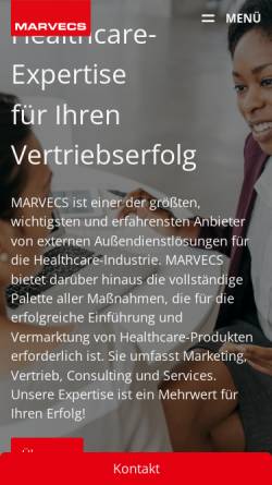 Vorschau der mobilen Webseite www.marvecs.de, Marvecs GmbH