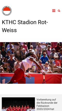 Vorschau der mobilen Webseite rot-weiss-koeln.de, Kölner THC Stadion Rot-Weiss