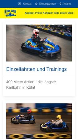 Vorschau der mobilen Webseite www.lemanskarting.de, Le Mans Karting