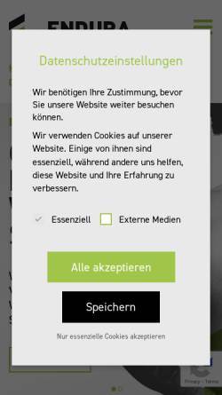 Vorschau der mobilen Webseite www.endura-training.de, Endura Training