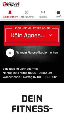 Vorschau der mobilen Webseite www.flexx-koeln.de, Flexx Fitness