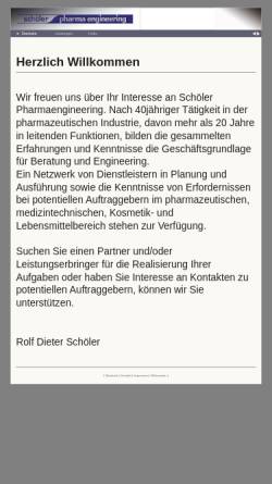 Vorschau der mobilen Webseite www.schoeler-pharmaengineering.de, Schöler Pharmaengineering, Inh. Dipl.-Ing. (FH) Rolf Dieter Schöler