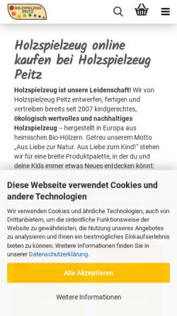 Vorschau der mobilen Webseite www.holzspielzeug-peitz.de, Holzspielzeug Peitz