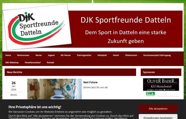 Vorschau von www.djk-sf-datteln.de, DJK Eintracht Datteln von 1920 e.V.