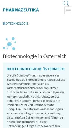 Vorschau der mobilen Webseite www.biotechindustry.at, Austrian Biotech Industry (ABI)