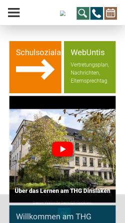 Vorschau der mobilen Webseite www.thg-dinslaken.de, Theodor-Heuss-Gymnasium