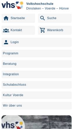 Vorschau der mobilen Webseite vhs-dinslaken.de, VHS Dinslaken-Voerde-Hünxe
