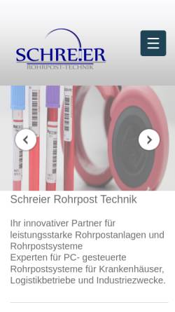 Vorschau der mobilen Webseite www.schreier-rohrpost.de, Schreier Rohrpost Technik, Inh. Frank Schreier