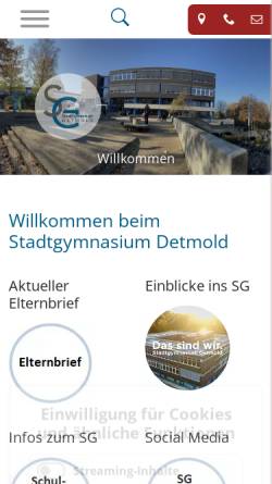 Vorschau der mobilen Webseite stadtgymnasium.eu, Stadtgymnasium Detmold